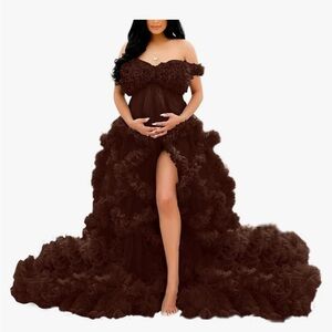 Dark brown maternity dress